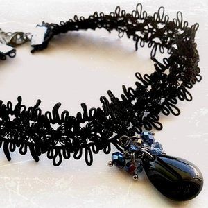 Hand Designed -  Black Lace Choker